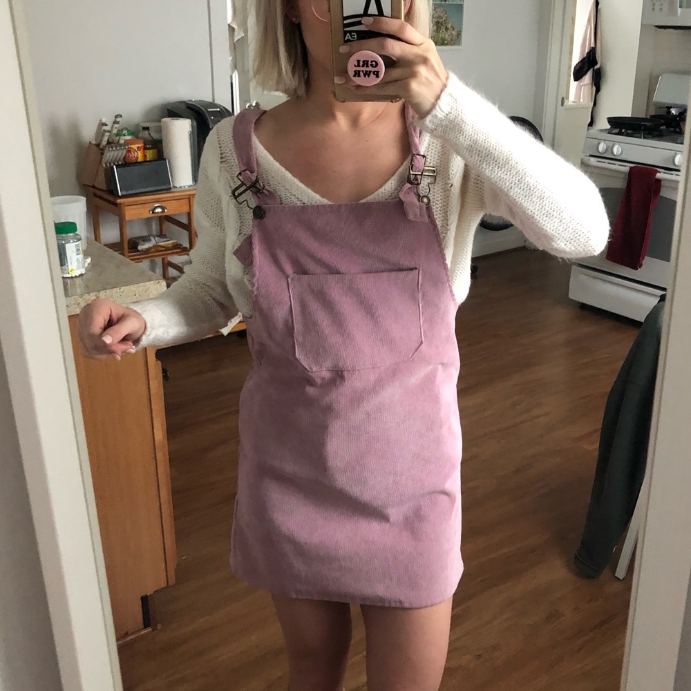 Pink overall dress
